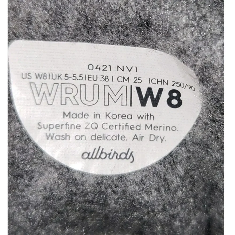 Allbirds WRUM Wool Runner Up Mizzles Womens Gray Mid Sneakers Size 8 Great